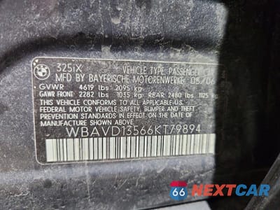 Zdjęcie 12 z 12 samochodu: 2006 BMW 325 XI VIN:WBAVD13566KT79894 - miniatura