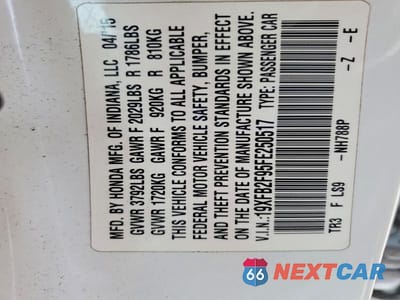 Zdjęcie 12 z 12 samochodu: 2015 HONDA CIVIC EXL VIN:19XFB2F95FE250517 - miniatura