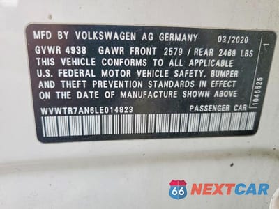 Zdjęcie 12 z 12 samochodu: 2020 VOLKSWAGEN ARTEON SEL PREMIUM R-LINE VIN:WVWTR7AN6LE014823 - miniatura