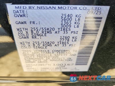 Zdjęcie 13 z 14 samochodu: 2026 NISSAN MURANO SV VIN:5N1AZ3BS7TC100167 - miniatura