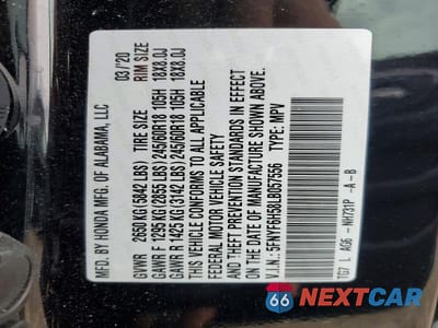 Zdjęcie 13 z 13 samochodu: 2020 HONDA PILOT EXL VIN:5FNYF6H58LB057556 - miniatura