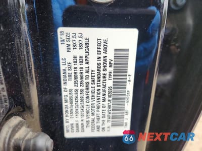 Zdjęcie 13 z 13 samochodu: 2018 HONDA CR-V EXL VIN:7FARW2H87JE102026 - miniatura