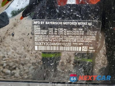Zdjęcie 13 z 13 samochodu: 2021 BMW X3 SDRIVE30I VIN:5UXTY3C04M9H10220 - miniatura