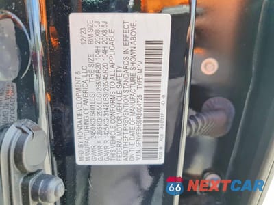 Zdjęcie 14 z 15 samochodu: 2024 HONDA PASSPORT EXL VIN:5FNYF8H59RB004725 - miniatura