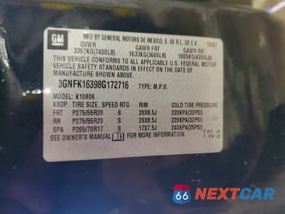 Zdjęcie 13 z 13 samochodu: 2008 CHEVROLET SUBURBAN K1500 LS VIN:3GNFK16398G172716 - miniatura