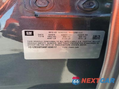 Zdjęcie 12 z 12 samochodu: 2017 CHEVROLET MALIBU LT VIN:1G1ZE5ST9HF189617 - miniatura