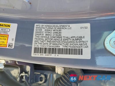 Zdjęcie 13 z 13 samochodu: 2022 HONDA ACCORD SPORT VIN:1HGCV1F34NA025864 - miniatura
