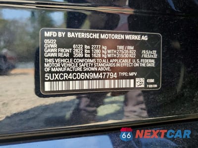 Zdjęcie 12 z 12 samochodu: 2022 BMW X5 SDRIVE 40I VIN:5UXCR4C06N9M47794 - miniatura