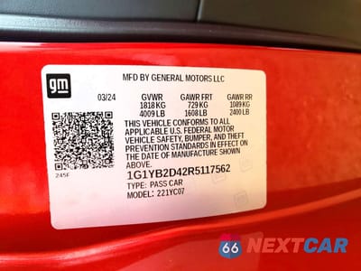 Zdjęcie 13 z 13 samochodu: 2024 CHEVROLET CORVETTE STINGRAY 2LT VIN:1G1YB2D42R5117562 - miniatura