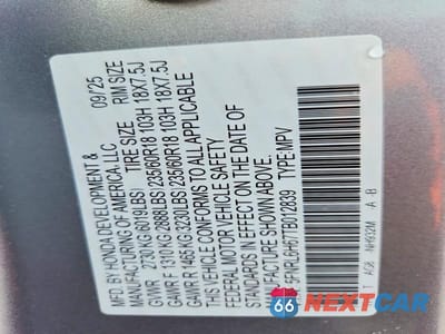 Zdjęcie 14 z 14 samochodu: 2026 HONDA ODYSSEY EXL VIN:5FNRL6H67TB012839 - miniatura