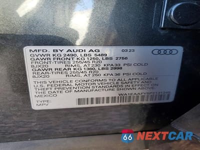 Zdjęcie 14 z 14 samochodu: 2023 AUDI Q5 PREMIUM PLUS 45 VIN:WA1EAAFY5P2131245 - miniatura