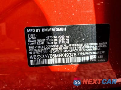 Zdjęcie 12 z 12 samochodu: 2021 BMW M3 COMPETITION VIN:WBS33AY06MFK49378 - miniatura