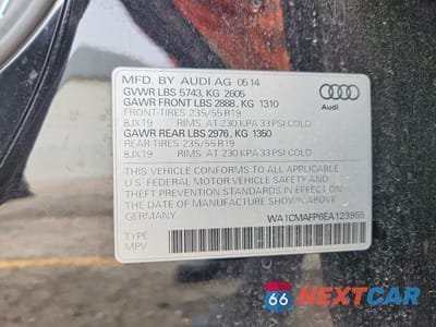 Zdjęcie 13 z 13 samochodu: 2014 AUDI Q5 TDI PREMIUM PLUS VIN:WA1CMAFP6EA123955 - miniatura