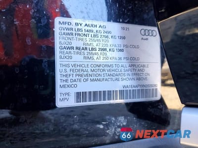 Zdjęcie 12 z 12 samochodu: 2022 AUDI Q5 PREMIUM PLUS 45 VIN:WA1EAAFYXN2029260 - miniatura
