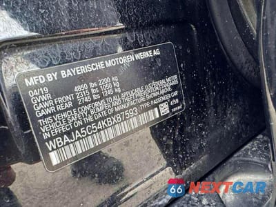 Zdjęcie 10 z 10 samochodu: 2019 BMW 530 I VIN:WBAJA5C54KBX87593 - miniatura