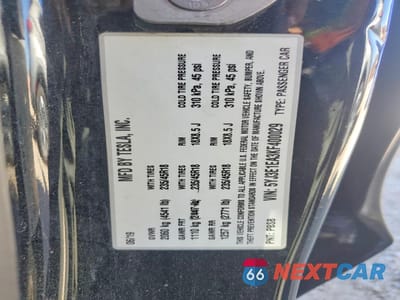 Zdjęcie 12 z 12 samochodu: 2019 TESLA MODEL 3 VIN:5YJ3E1EA3KF400029 - miniatura