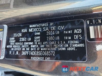 Zdjęcie 13 z 13 samochodu: 2025 KIA K4 LXS VIN:3KPFT4DE8SE068572 - miniatura