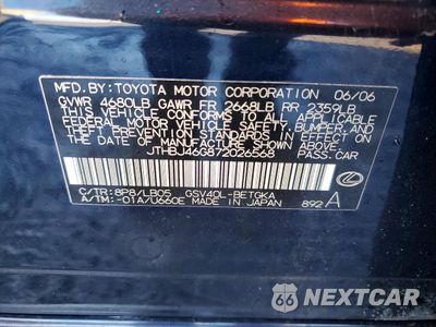 Zdjęcie 12 z 12 samochodu: 2007 LEXUS ES 350 BASE VIN:JTHBJ46G872026568 - miniatura