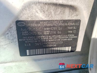 Zdjęcie 12 z 12 samochodu: 2013 HYUNDAI SONATA GLS VIN:5NPEB4AC6DH802559 - miniatura