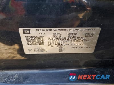 Zdjęcie 12 z 12 samochodu: 2019 GMC SIERRA LIMITED K1500 VIN:2GTV2LEC4K1170017 - miniatura