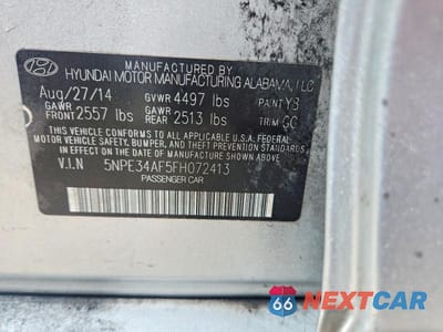 Zdjęcie 13 z 13 samochodu: 2015 HYUNDAI SONATA SPORT VIN:5NPE34AF5FH072413 - miniatura