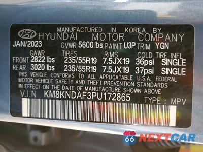 Zdjęcie 12 z 12 samochodu: 2023 HYUNDAI IONIQ 5 SEL VIN:KM8KNDAF3PU172865 - miniatura