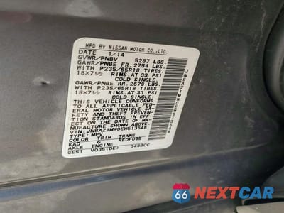 Zdjęcie 12 z 12 samochodu: 2014 NISSAN MURANO SL VIN:JN8AZ1MW0EW513546 - miniatura