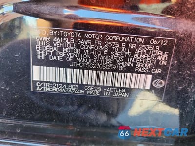 Zdjęcie 13 z 13 samochodu: 2012 LEXUS IS 250 BASE VIN:JTHCF5C27C5059185 - miniatura