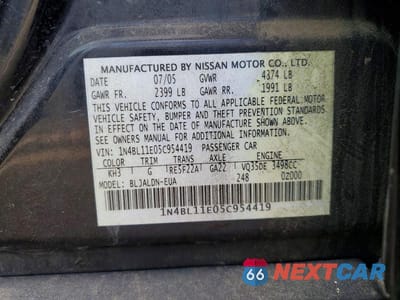 Zdjęcie 13 z 13 samochodu: 2005 NISSAN ALTIMA 3.5 SE VIN:1N4BL11E05C954419 - miniatura