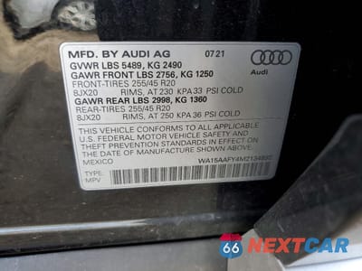 Zdjęcie 13 z 13 samochodu: 2021 AUDI Q5 SPORTBACK PREMIUM PLUS VIN:WA15AAFY4M2134892 - miniatura