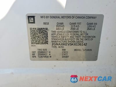 Zdjęcie 13 z 13 samochodu: 2019 CHEVROLET EQUINOX LT VIN:2GNAXKEV5K6136142 - miniatura