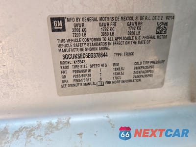 Zdjęcie 12 z 12 samochodu: 2014 CHEVROLET SILVERADO K1500 LTZ VIN:3GCUKSEC6EG378644 - miniatura