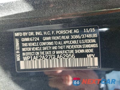 Zdjęcie 13 z 13 samochodu: 2016 PORSCHE CAYENNE SE HYBRID VIN:WP1AE2A27GLA62956 - miniatura