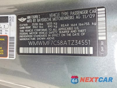 Zdjęcie 13 z 13 samochodu: 2010 MINI COOPER S VIN:WMWMF7C58ATZ34551 - miniatura