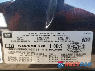 Zdjęcie 13 z 13 samochodu: 2016 CHEVROLET TRAVERSE LS VIN:1GNKVFED6GJ162753 - miniatura