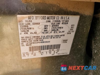 Zdjęcie 13 z 14 samochodu: 2004 FORD F350 SUPER DUTY VIN:1FTWW33P64EB32644 - miniatura