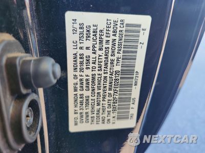 Zdjęcie 12 z 12 samochodu: 2015 HONDA CIVIC SE VIN:19XFB2F7XFE028120 - miniatura