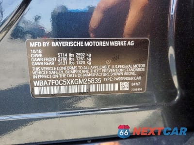 Zdjęcie 12 z 12 samochodu: 2019 BMW 750 I VIN:WBA7F0C5XKGM25835 - miniatura