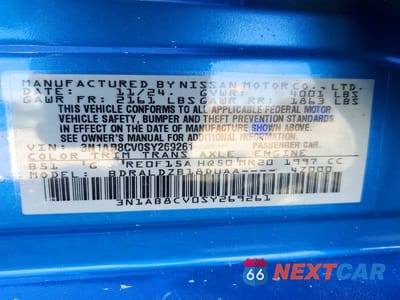 Zdjęcie 12 z 12 samochodu: 2025 NISSAN SENTRA SV VIN:3N1AB8CV0SY269261 - miniatura