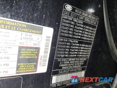 Zdjęcie 13 z 13 samochodu: 2017 LAND ROVER RANGE ROVER SPORT SE VIN:SALWG2FV4HA675854 - miniatura