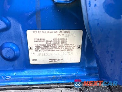 Zdjęcie 10 z 11 samochodu: 2002 SUBARU IMPREZA WRX VIN:JF1GD29692G520719 - miniatura