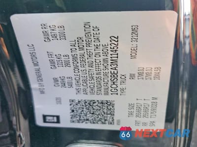 Zdjęcie 12 z 12 samochodu: 2021 CHEVROLET COLORADO VIN:1GCHSBEA3M1145222 - miniatura
