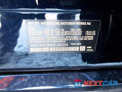 Zdjęcie 13 z 13 samochodu: 2022 BMW X5 SDRIVE 40I VIN:5UXCR4C00N9J49354 - miniatura
