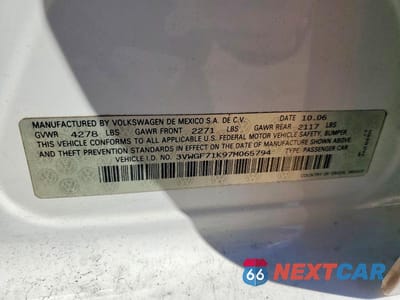 Zdjęcie 12 z 12 samochodu: 2007 VOLKSWAGEN JETTA VIN:3VWGF71K97M065794 - miniatura