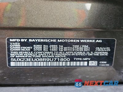 Zdjęcie 13 z 13 samochodu: 2024 BMW X5 XDRIVE40I VIN:5UX23EU08R9U71800 - miniatura