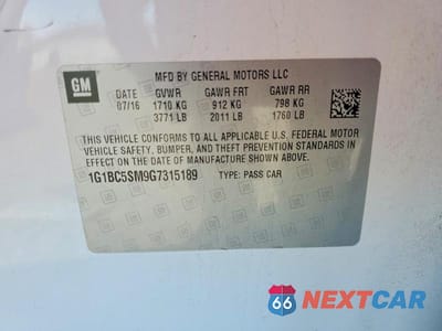 Zdjęcie 12 z 12 samochodu: 2016 CHEVROLET CRUZE LS VIN:1G1BC5SM9G7315189 - miniatura