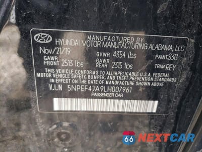 Zdjęcie 12 z 12 samochodu: 2020 HYUNDAI SONATA SEL VIN:5NPEF4JA9LH007961 - miniatura