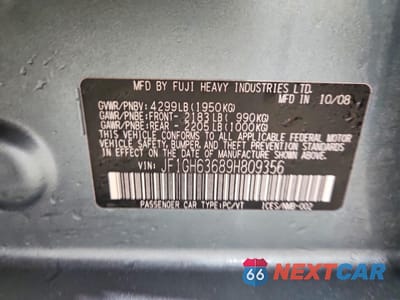 Zdjęcie 12 z 12 samochodu: 2009 SUBARU IMPREZA OUTBACK SPORT VIN:JF1GH63689H809356 - miniatura