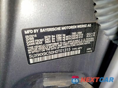 Zdjęcie 14 z 14 samochodu: 2017 BMW X3 XDRIVE28I VIN:5UXWX9C50H0T01315 - miniatura