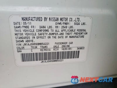 Zdjęcie 13 z 13 samochodu: 2011 INFINITI EX35 BASE VIN:JN1AJ0HR6BM854221 - miniatura
